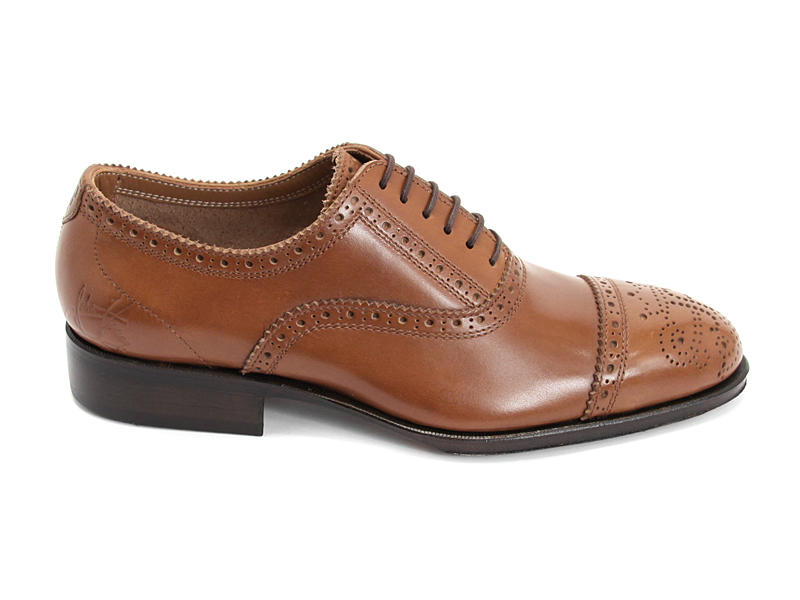 Brandenburg Light Medium Brown Classic Capped Toe Brogue Shoe