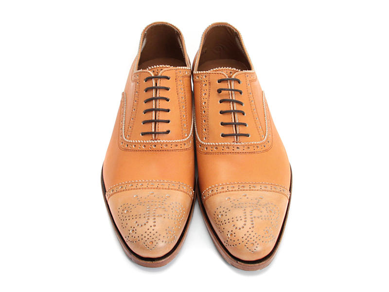 Brandenburg Light - Orange | Classic Capped Toe Brogue Shoe | Fluevog Shoes