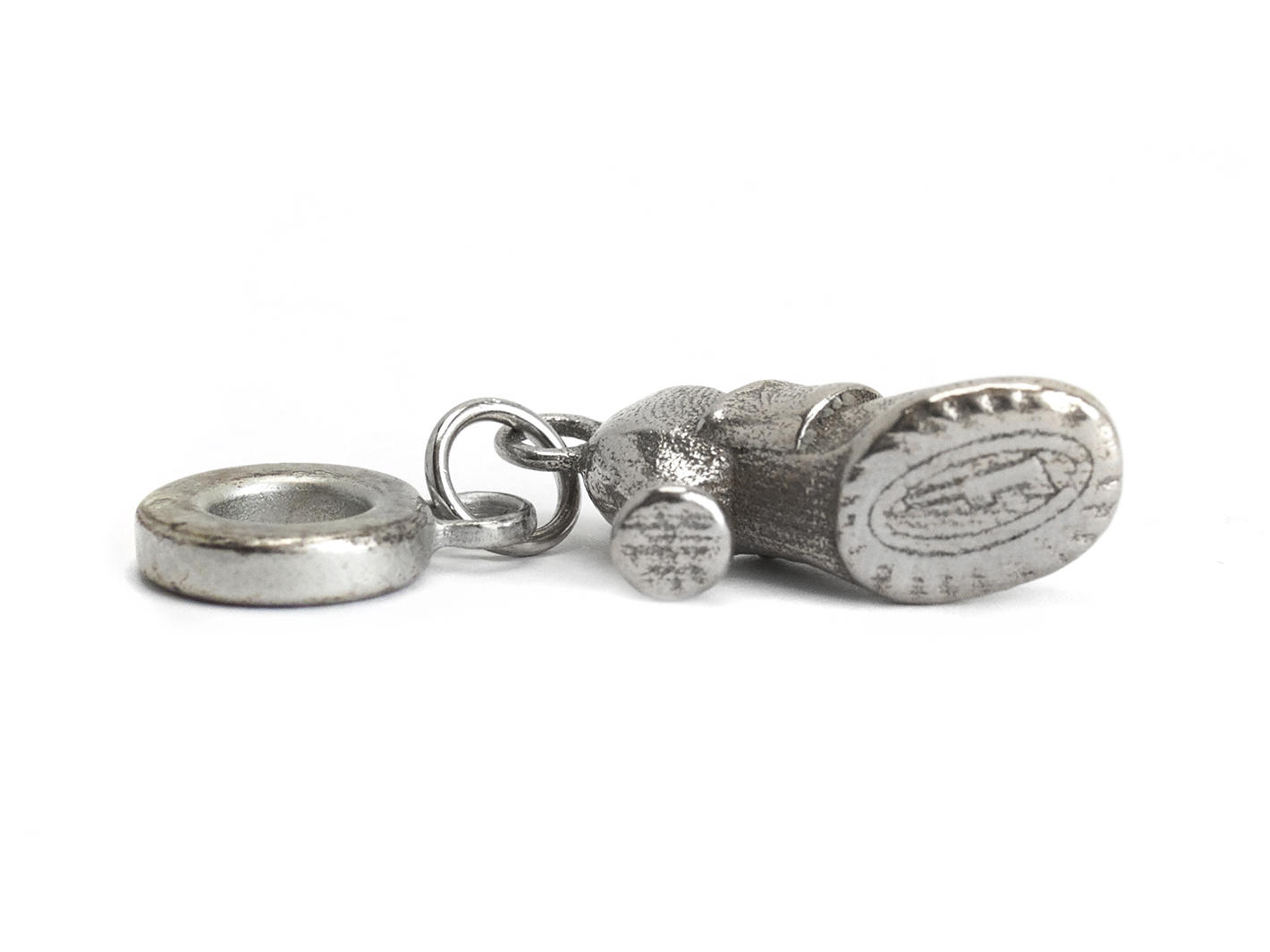 Breloque chaussure Zaza Argent Breloque chaussure en acier inoxydable