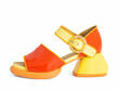 Bridget Orange/Jaune Sandale en cuir: Profile outside