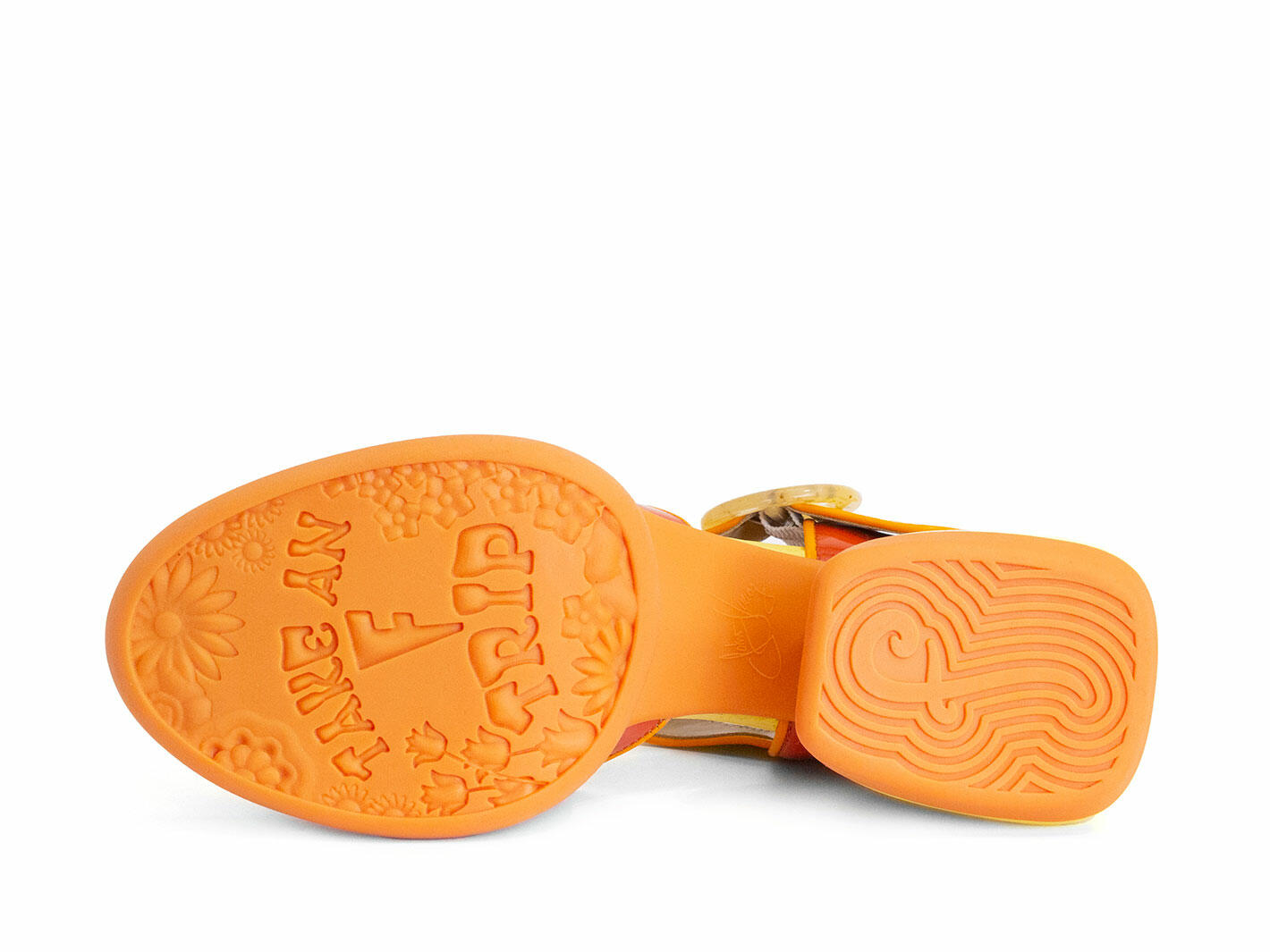 Bridget Orange/Yellow Leather Sandals: Sole