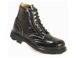Brogue Boot Noir avec des points de couture Beiges