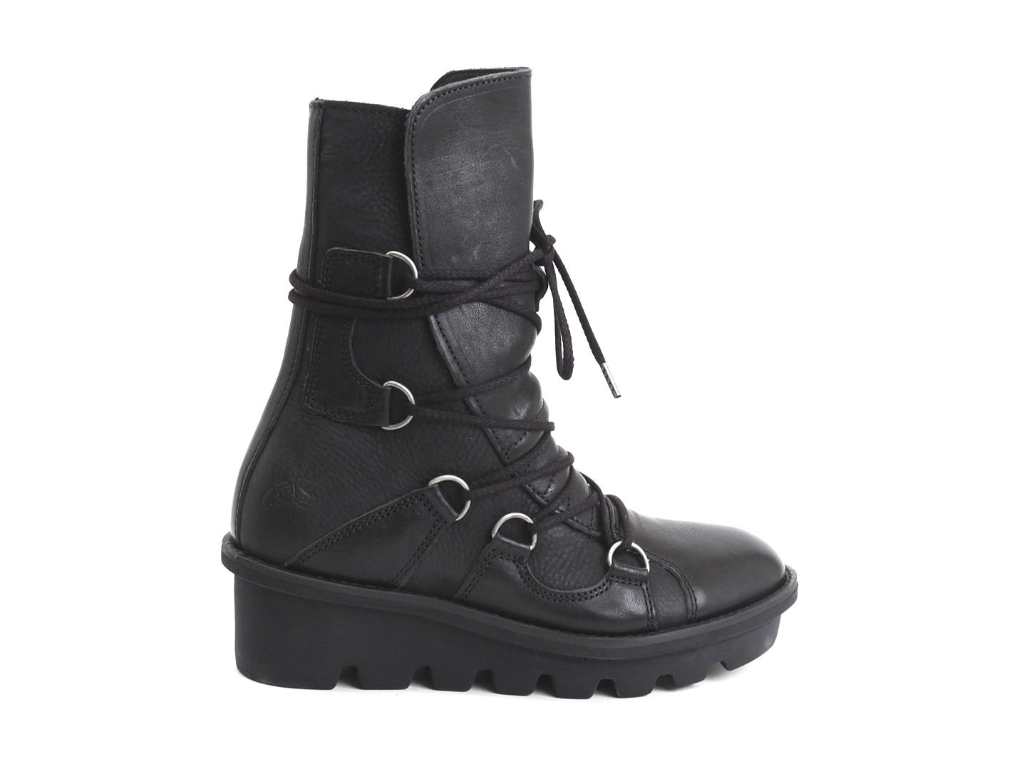 Bronco Noir Mid-Height Biker Boot: Profile outside