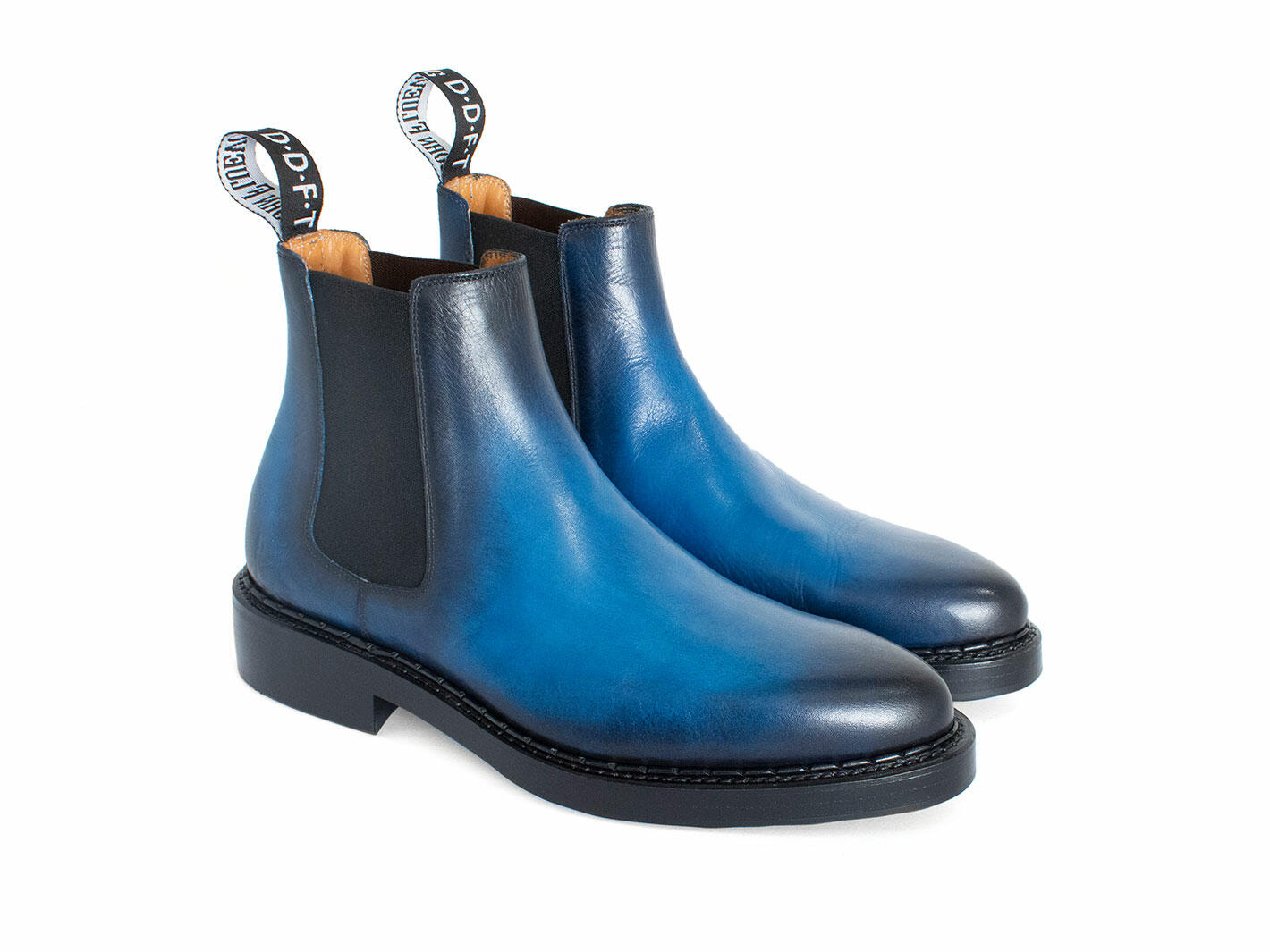 Brunson Bleu Bottillon cambré en cuir: Quarter view