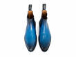 Brunson Blue Leather Chelsea Boots: Front