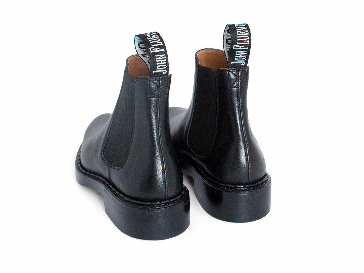 Brunson Noir Bottillon cambré en cuir: Back