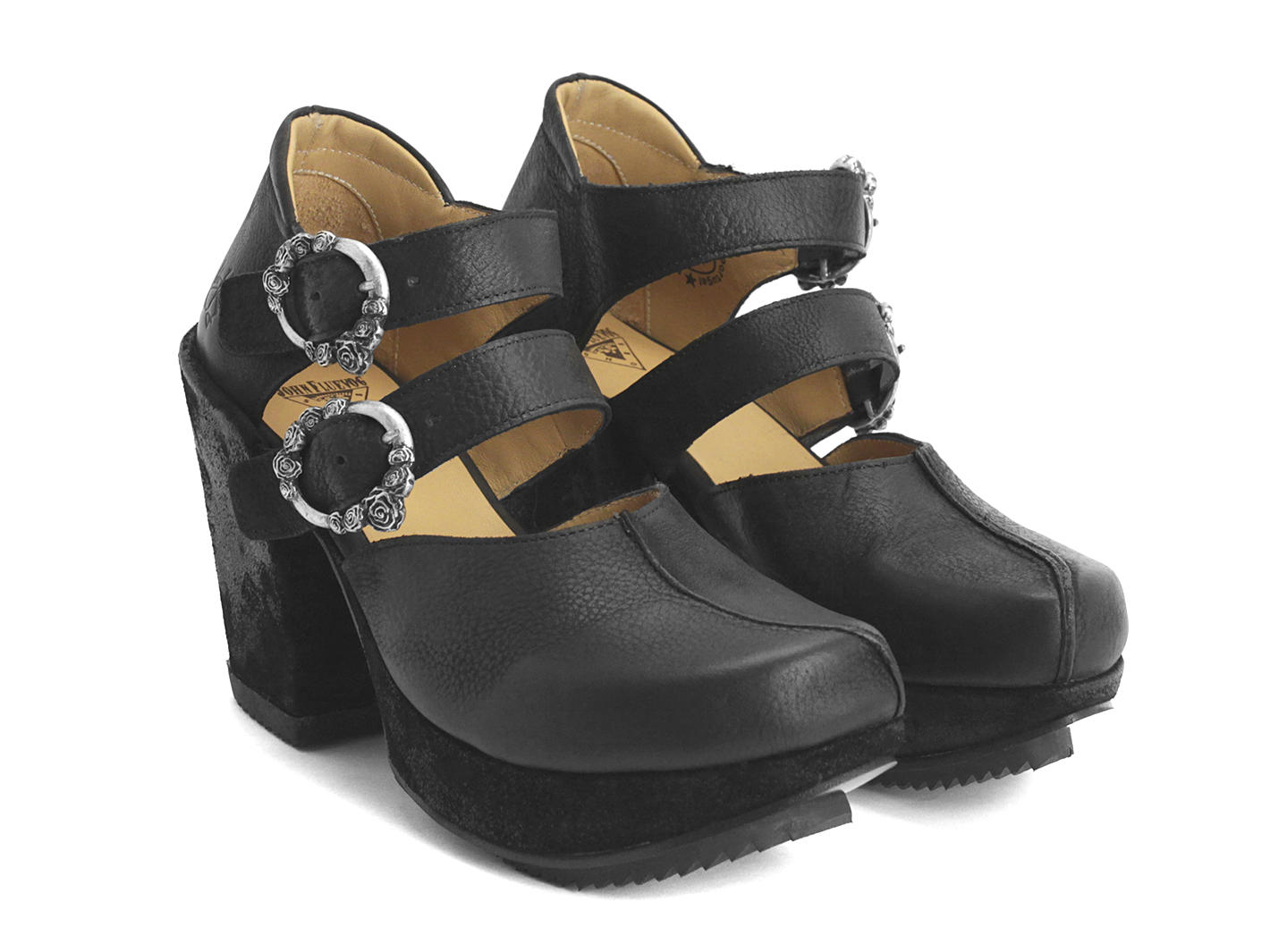 Canopy Black Platform mary jane: Quarter view