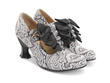 Caravaggio Style cachemire gris Double T-Strap Heels with Bows