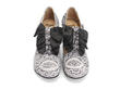 Caravaggio Style cachemire gris Double T-Strap Heels with Bows