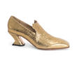 Cardinal Gold Square-Toe Loafer Heels: Profile outside