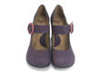 Carey Purple Pebbled Leather Mary Jane Heel: Front