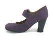 Carey Purple Pebbled Leather Mary Jane Heel: Profile inside