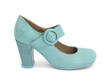 Carey Turquoise Pebbled Leather Mary Jane Heel