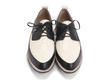 Carla Noir & crème Lace-Up Leather Derby: Profile outside