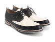 Carla Noir & crème Lace-Up Leather Derby: Quarter view