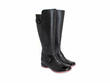 Carol Black Tall Zip-Up Boots with Buckles: Quarter view