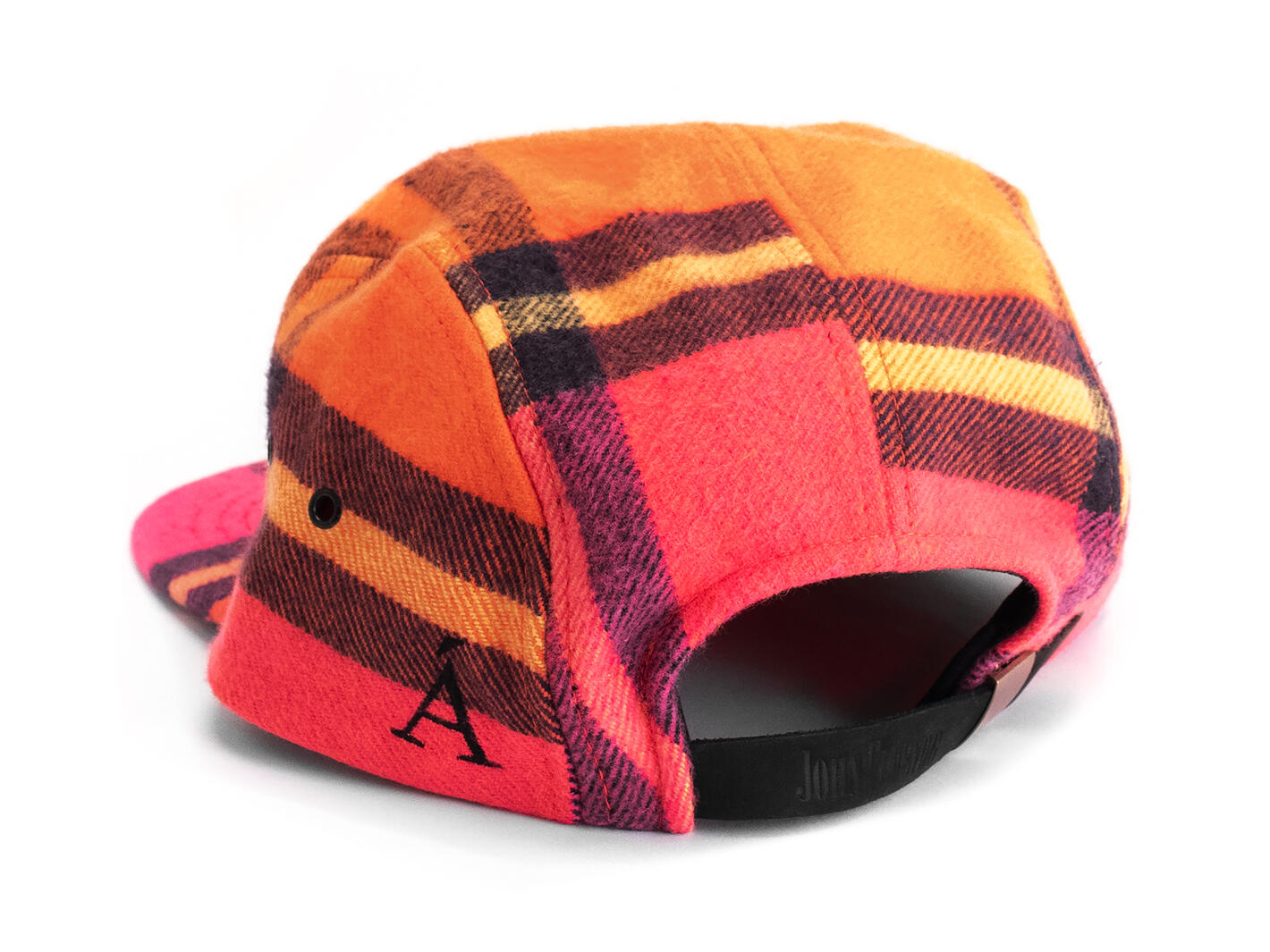 Casquette en coton recyclé Fluevog x ANIAN Plaid rose/orange/noir Casquette en coton recyclé