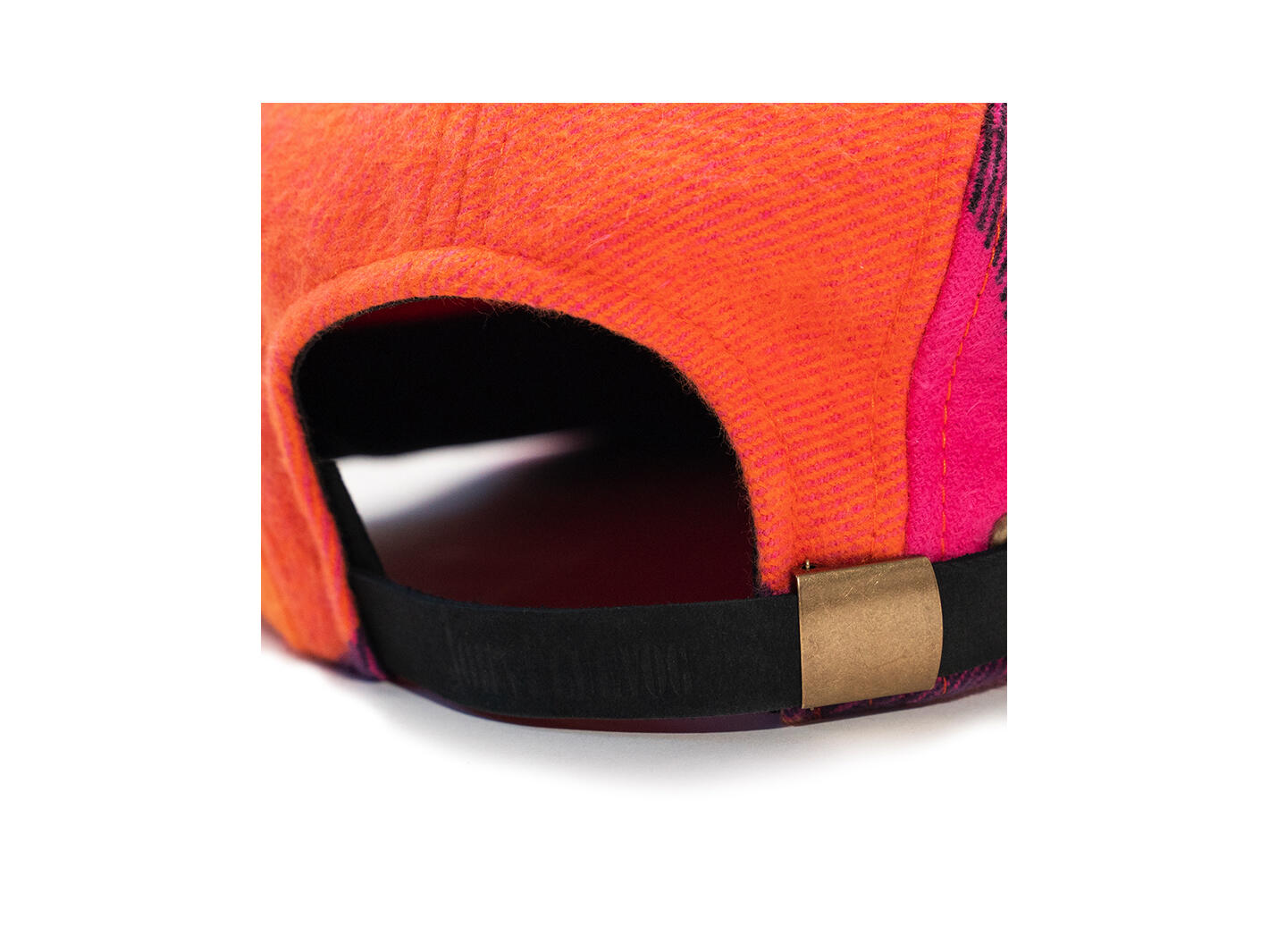 Casquette en coton recyclé Fluevog x ANIAN Plaid rose/orange/noir Casquette en coton recyclé