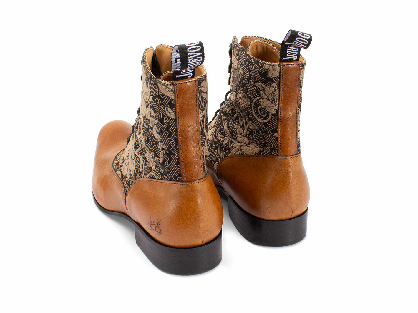 Castellano Baroque Floral/Brown Botte lacée classique: Back