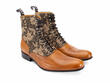 Castellano Baroque Floral/Brown Botte lacée classique: Quarter view