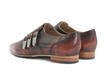 Catherine Red Flat Triple Monk Strap Shoe: Back