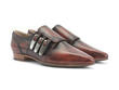 Catherine Rouge Flat Triple Monk Strap Shoe: Quarter view