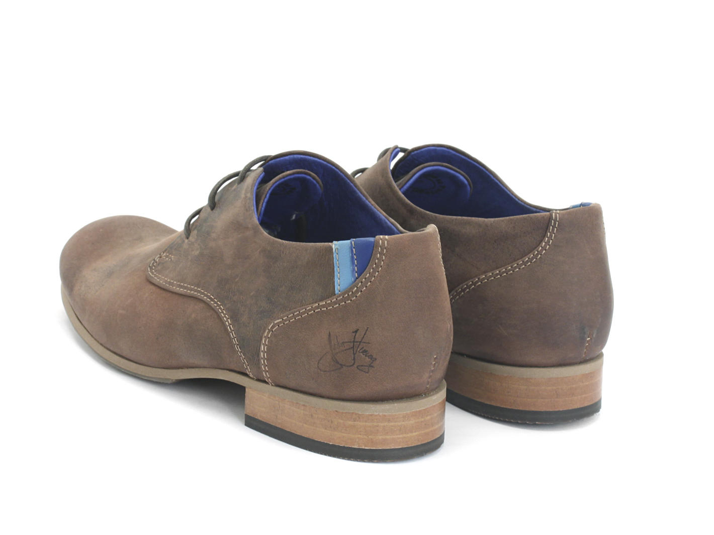 CBC : Femmes Cuir brun Classic Derby Shoes: Back