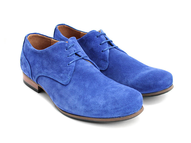 CBC: Hommes Suède bleu roi Classic Derby Shoes