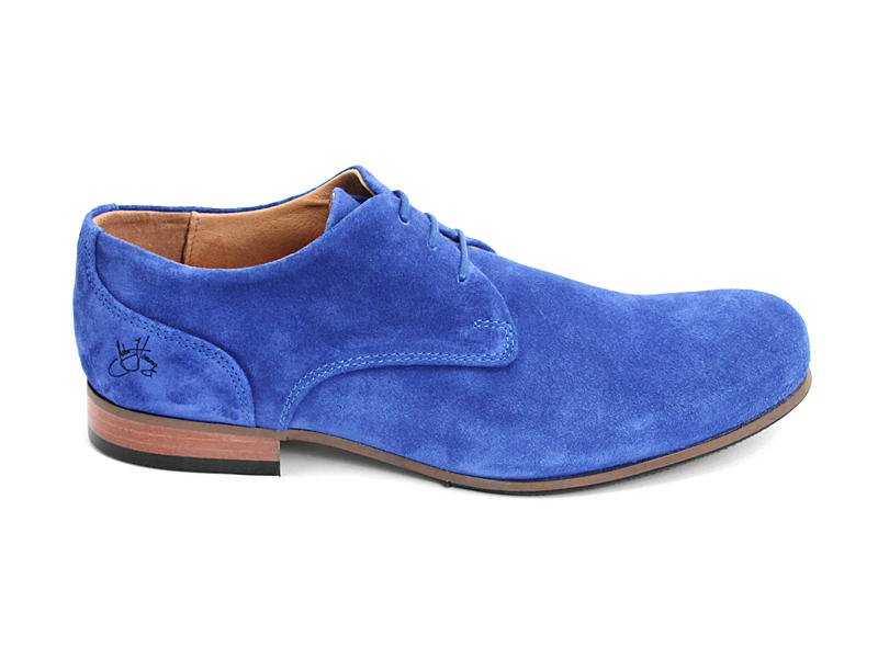 CBC: Hommes Suède bleu roi Classic Derby Shoes