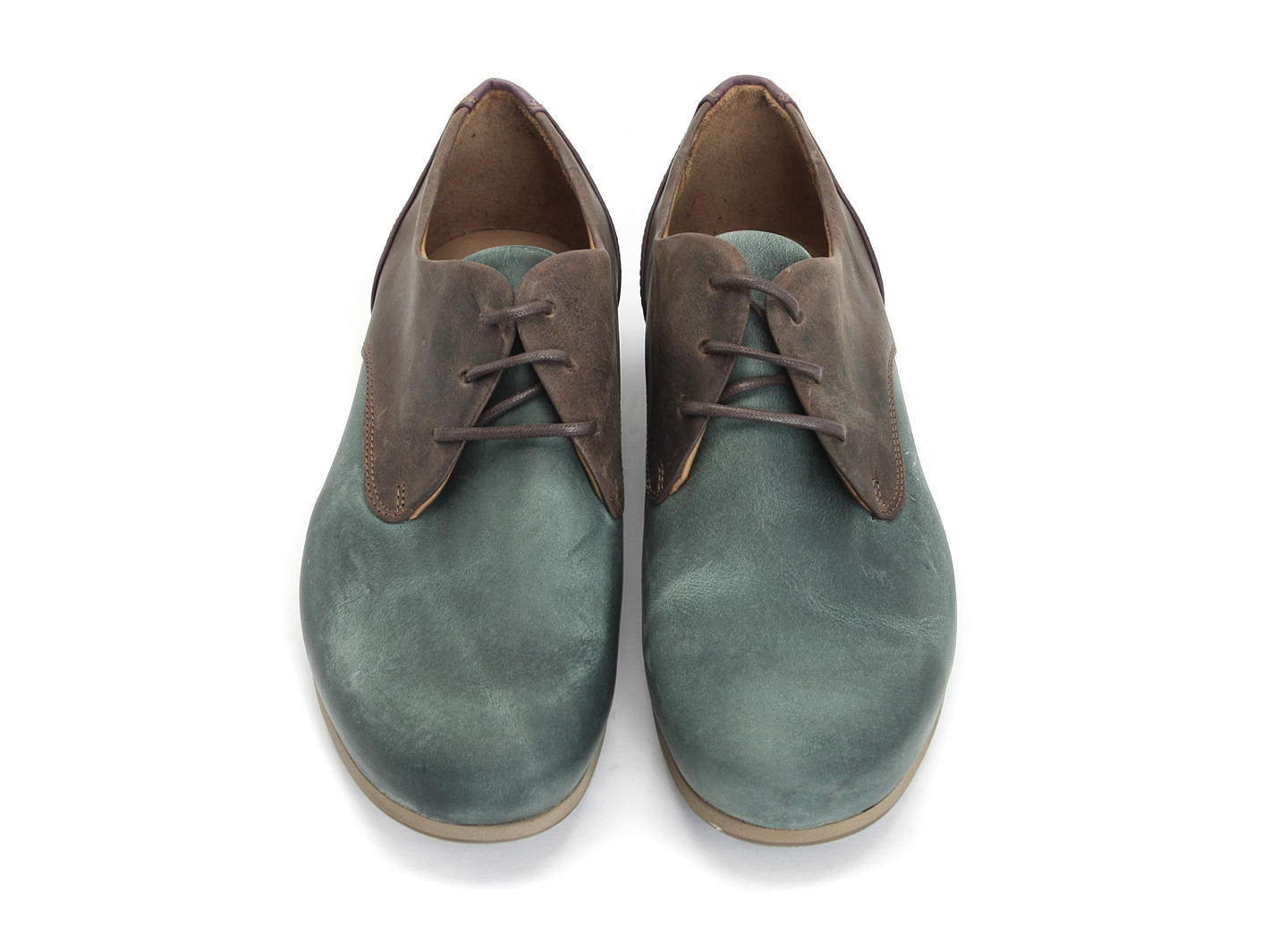 CBC: Hommes Vert, brun & violet Classic Derby Shoes: Front