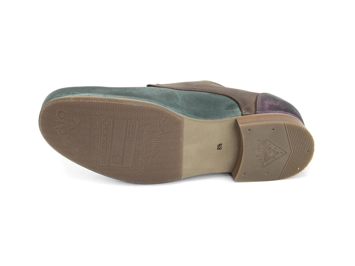 CBC: Hommes Vert, brun & violet Classic Derby Shoes: Sole