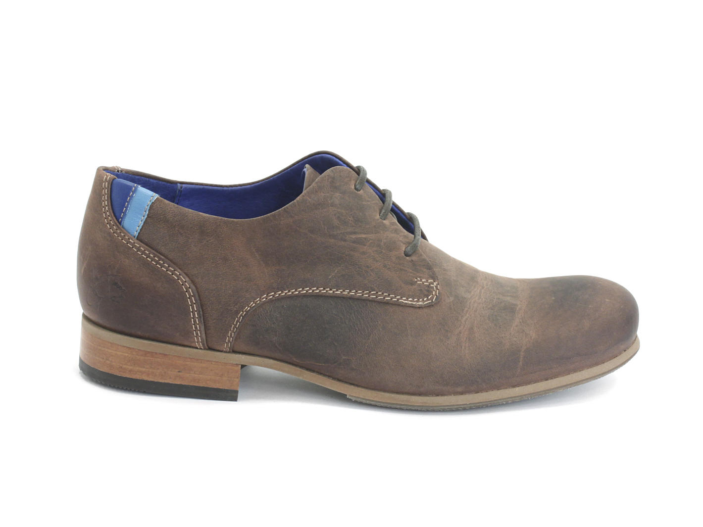 CBC: Women’s Brown Leather Classic Derby Shoes: Profile outside