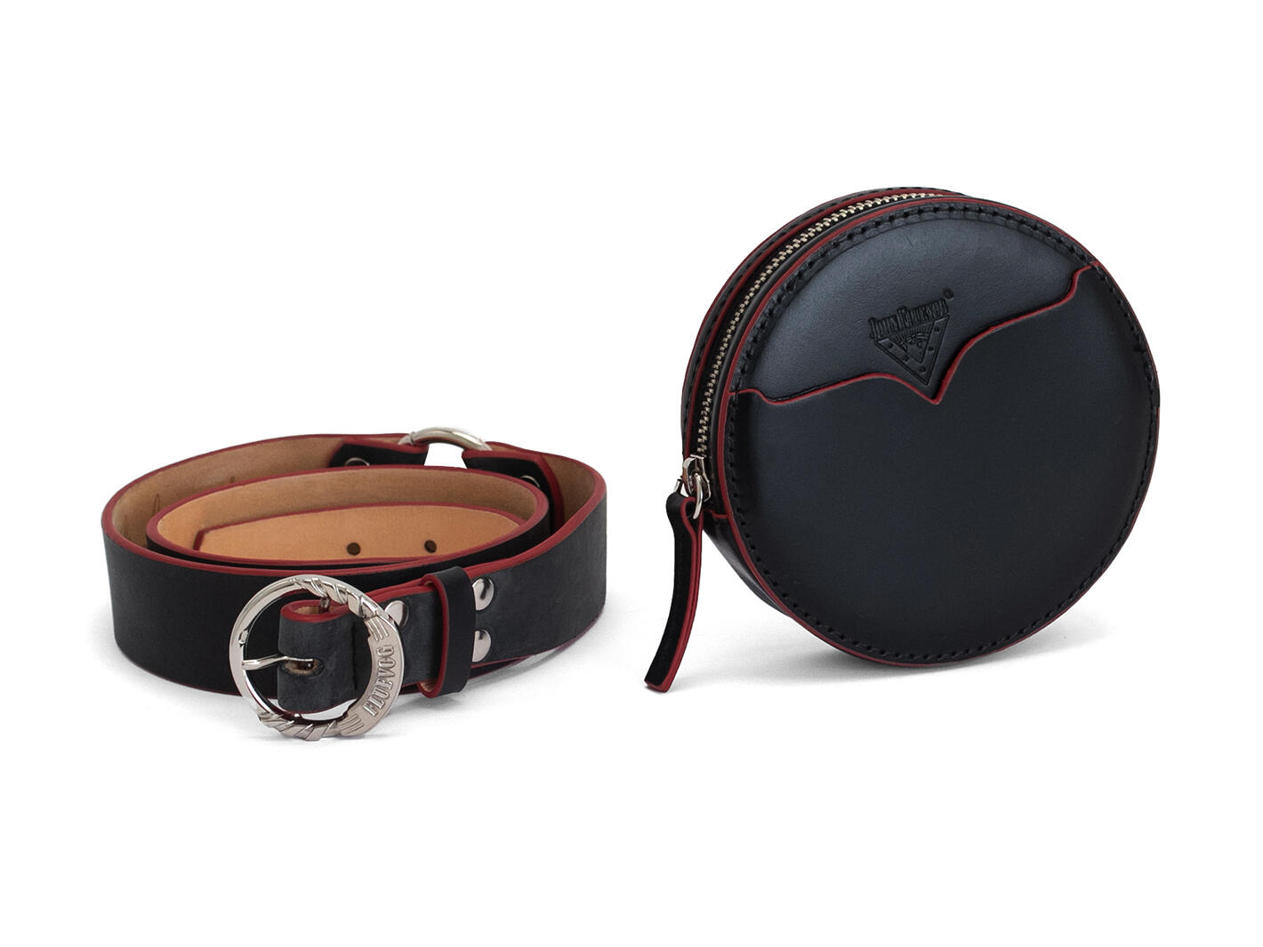 Ceinture Beaufort Noir Ceinture en cuir avec pochette