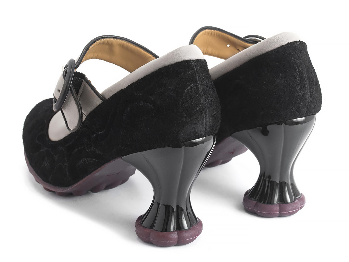 Ceres Black/Cream Padded mary jane: Back