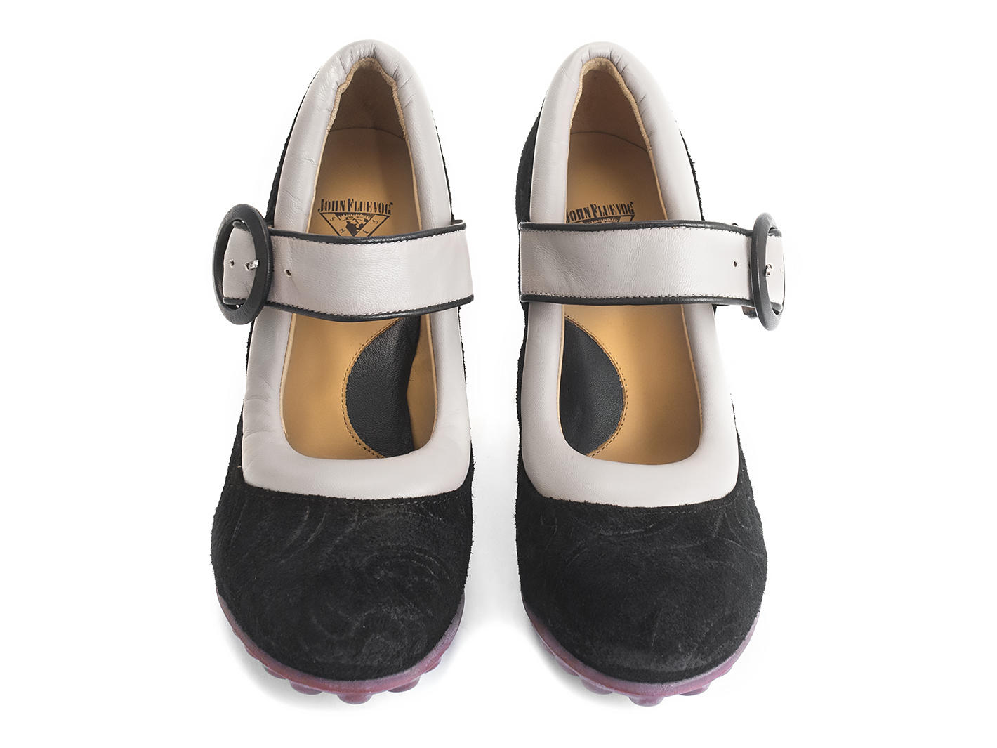 Ceres Black/Cream Padded mary jane: Front