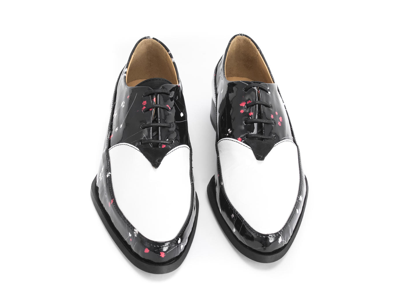 Chalky Black/Floral Printed oxford lace-up: Front