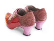 Champey Red Paisley Lace-up heel with embroidery: Back