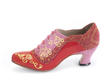 Champey Red Paisley Lace-up heel with embroidery: Profile inside