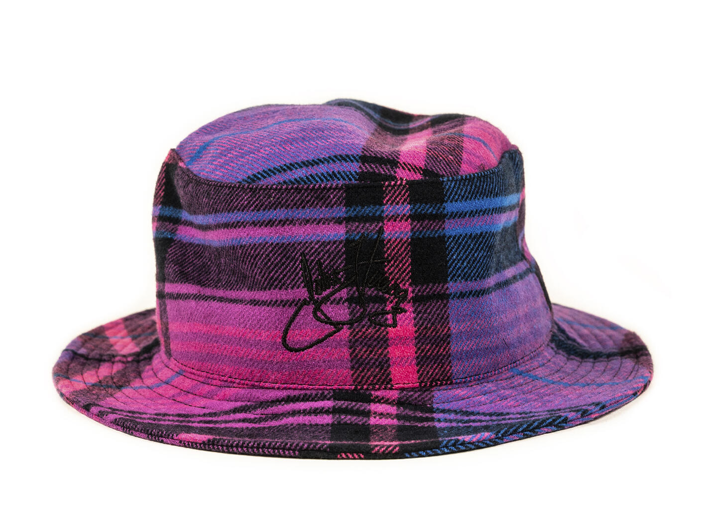 Chapeau cloche Plaid violet Chapeau cloche en tissu brodé