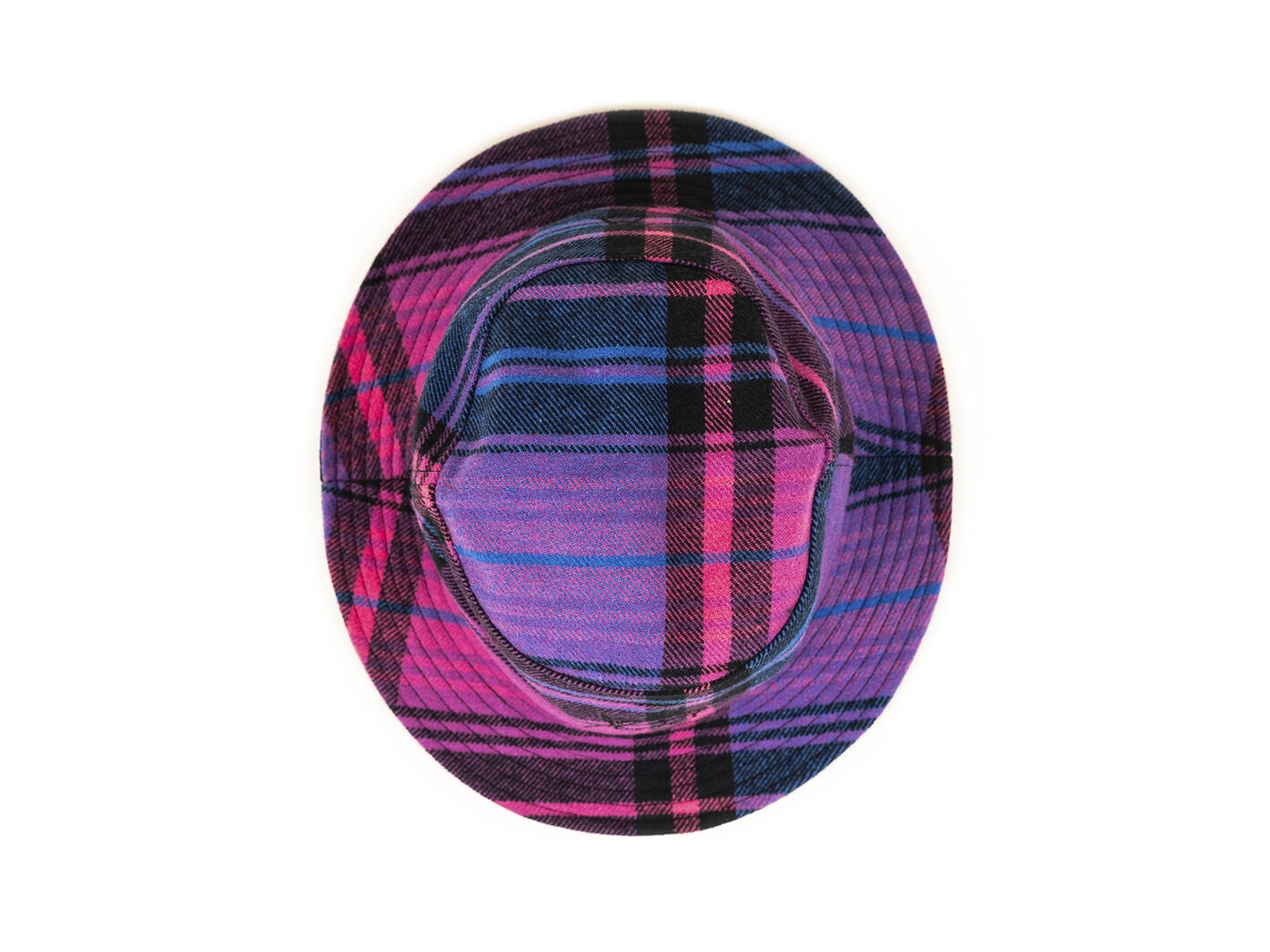 Chapeau cloche Plaid violet Chapeau cloche en tissu brodé