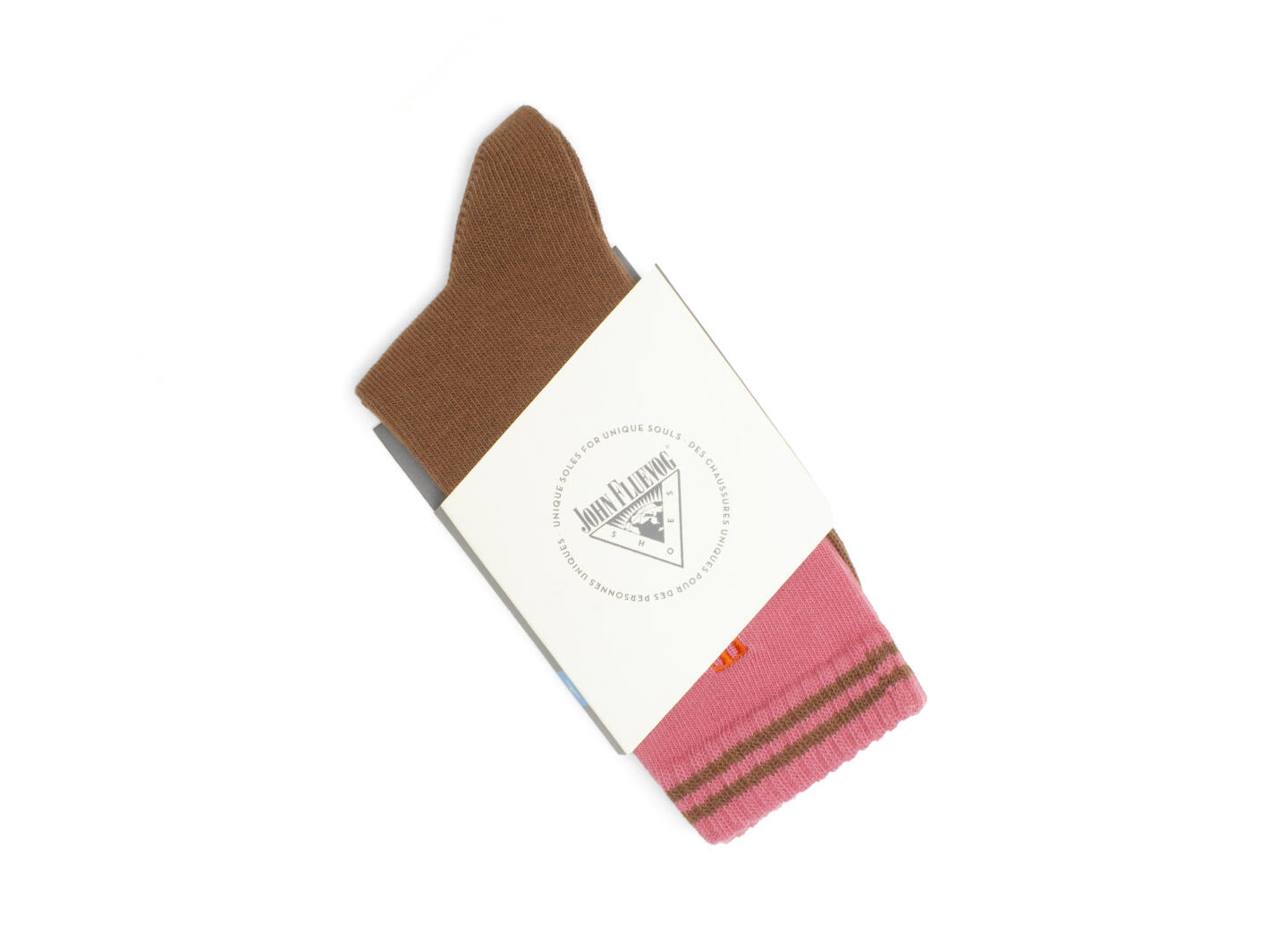 Citta Vog Socks Rose/Brun Chaussette épaisse à blocs de couleur