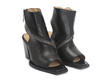 City Spiral Black Open Toe Zip-Up Bootie: Quarter view