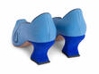 Clara Blue Leather Swirl Pumps: Back