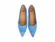 Clara Blue Leather Swirl Pumps: Front