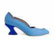 Clara Blue Leather Swirl Pumps: Profile inside