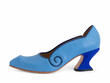 Clara Blue Leather Swirl Pumps: Profile outside