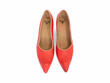 Clara Red Leather Swirl Pumps: Front