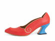 Clara Red Leather Swirl Pumps: Profile outside