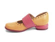 Cleo Orange & Pink Buttoned mary jane flat: Profile inside