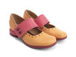 Cleo Orange & Pink Buttoned mary jane flat: Quarter view